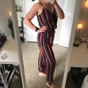 Madewell striped jumpsuit
